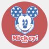 Patriotic Mickey Mouse 4 Classic Round Sticker