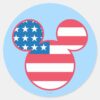 Patriotic Mickey Mouse American Flag Icon Classic Round Sticker