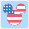 Patriotic Mickey Mouse American Flag Icon Square Sticker