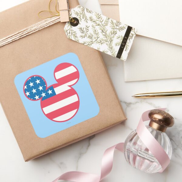 Patriotic_Mickey_Mouse_American_Flag_Icon_Square_Sticker_5 Patriotic Mickey Mouse American Flag Icon Square Sticker