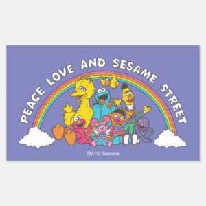 Peace,_Love_and_Sesame_Street_Rectangular_Sticker_1 Peace Love And Sesame Street Rectangular Sticker