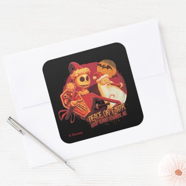 Peace_On_Earth_Good_Scares_Towards_All_Square_Sticker_3 Peace On Earth Good Scares Towards All Square Sticker