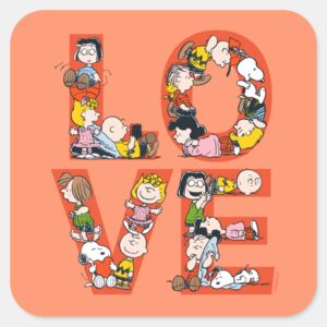 Peanuts LOVE Square Sticker