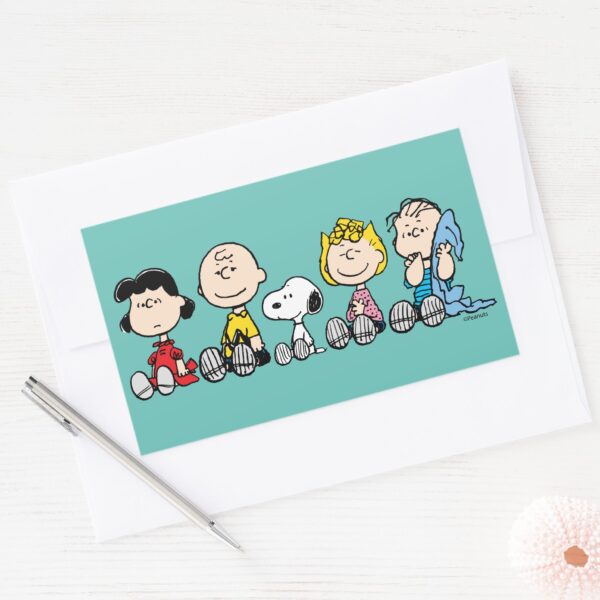 Peanuts_Gang_Sitting_Together_Rectangular_Sticker_3 Peanuts Gang Sitting Together Rectangular Sticker