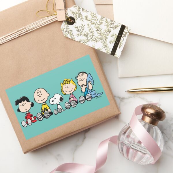 Peanuts_Gang_Sitting_Together_Rectangular_Sticker_5 Peanuts Gang Sitting Together Rectangular Sticker