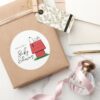 Peanuts_Snoopy_Dog_House___Baby_Shower_Classic_Round_Sticker_6 Peanuts Snoopy Dog House Baby Shower Classic Round Sticker