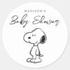 Peanuts_Snoopy___Baby_Shower_Classic_Round_Sticker_2 Peanuts Snoopy Baby Shower Classic Round Sticker