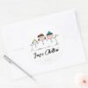 Peanuts 3 Person Snowman Classic Round Sticker