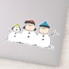 Peanuts___3_Person_Snowman_Sticker_9 Peanuts 3 Person Snowman Sticker