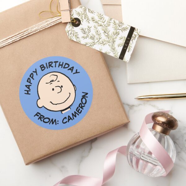 Peanuts___A_Charlie_Brown_Smile___Happy_Birthday_Classic_Round_Sticker_5 Peanuts A Charlie Brown Smile Happy Birthday Classic Round Sticker