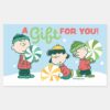 Peanuts___A_Gift_For_You_Rectangular_Sticker_1 Peanuts A Gift For You Rectangular Sticker