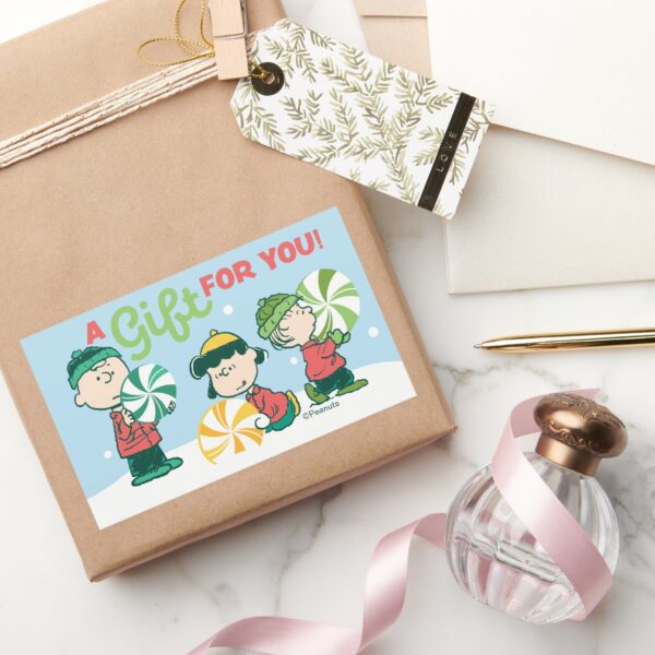 Peanuts___A_Gift_For_You_Rectangular_Sticker_5 Peanuts A Gift For You Rectangular Sticker