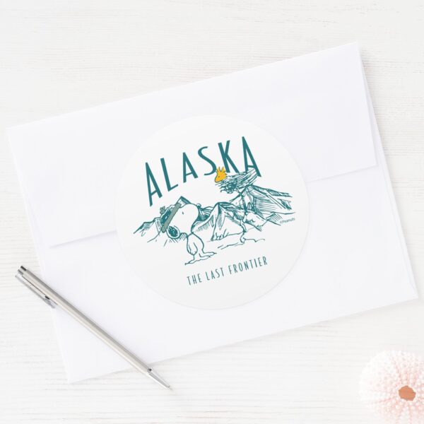 Peanuts___Alaska_The_Last_Frontier_Classic_Round_Sticker_3 Peanuts Alaska The Last Frontier Classic Round Sticker