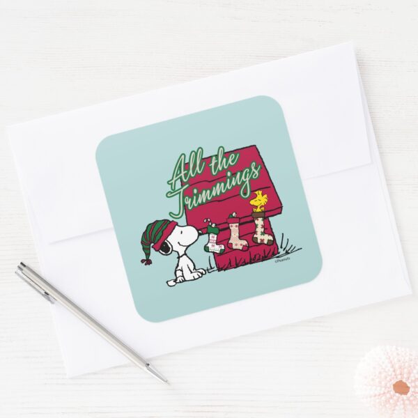 Peanuts___All_The_Trimmings_Square_Sticker_3 Peanuts All The Trimmings Square Sticker