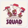 Peanuts Baseball Squad Square Sticker