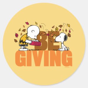 Peanuts Be Giving Classic Round Sticker