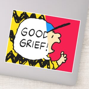 Peanuts Charlie Brown Good Grief Half Half Sticker