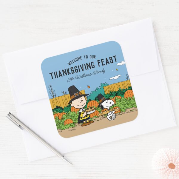 Peanuts___Charlie_Brown_Thanksgiving_Add_Your_Name_Square_Sticker_4 Peanuts Charlie Brown Thanksgiving Add Your Name Square Sticker 4