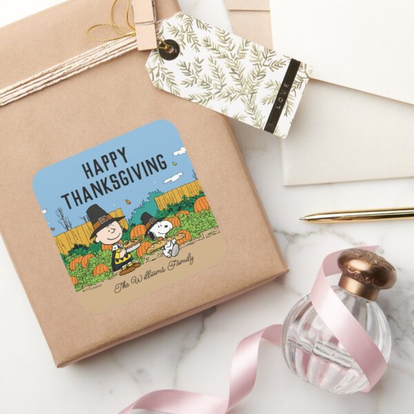 Peanuts___Charlie_Brown_Thanksgiving_Add_Your_Name_Square_Sticker_6 Peanuts Charlie Brown Thanksgiving Add Your Name Square Sticker
