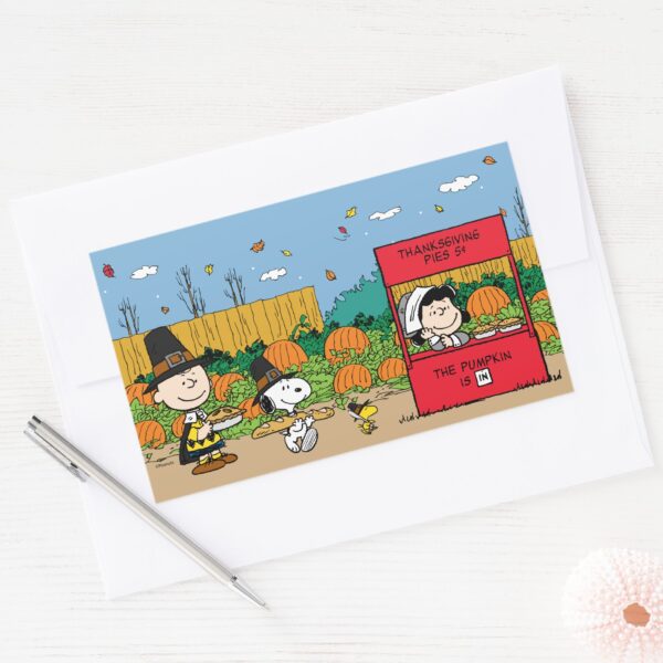 Peanuts___Charlie_Brown_Thanksgiving_Rectangular_Sticker_4 Peanuts Charlie Brown Thanksgiving Rectangular Sticker