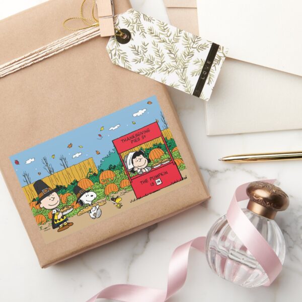 Peanuts___Charlie_Brown_Thanksgiving_Rectangular_Sticker_6 Peanuts Charlie Brown Thanksgiving Rectangular Sticker