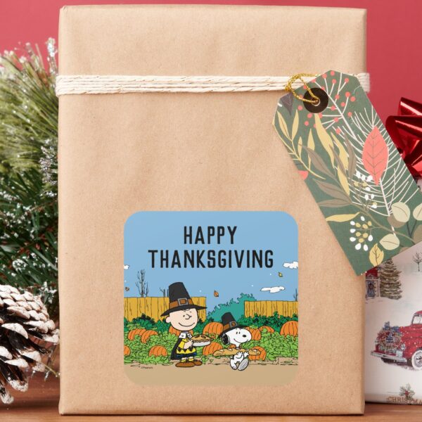 Peanuts___Charlie_Brown_Thanksgiving_Square_Sticker_7 Peanuts Charlie Brown Thanksgiving Square Sticker
