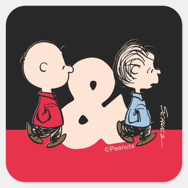 Peanuts___Charlie_Brown_&_Linus_Square_Sticker_1 Peanuts Charlie Brown Linus Square Sticker