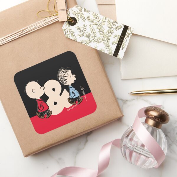 Peanuts___Charlie_Brown_&_Linus_Square_Sticker_5 Peanuts Charlie Brown Linus Square Sticker