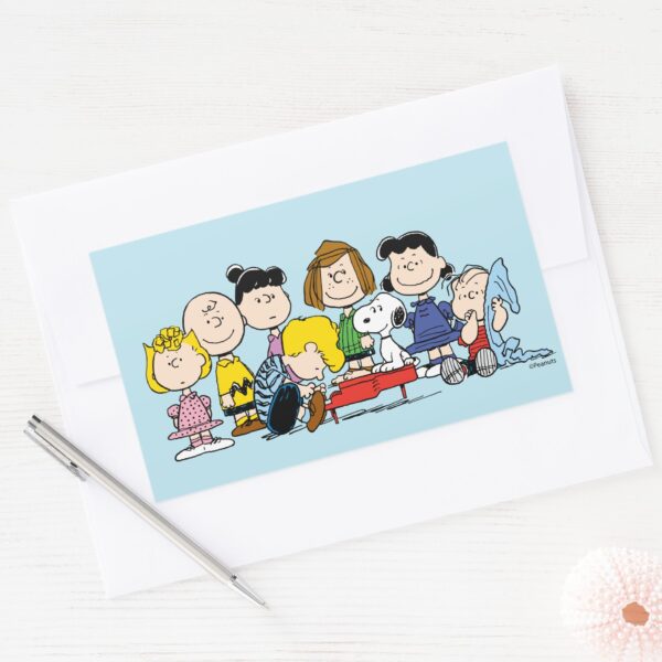 Peanuts___Charlie_Brown_and_Gang_Rectangular_Sticker_3 Peanuts Charlie Brown And Gang Rectangular Sticker