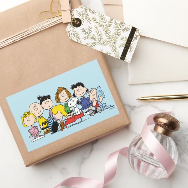 Peanuts___Charlie_Brown_and_Gang_Rectangular_Sticker_5 Peanuts Charlie Brown And Gang Rectangular Sticker