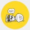 Peanuts___Charlie_Brown_is_Down_Classic_Round_Sticker_1 Peanuts Charlie Brown Is Down Classic Round Sticker