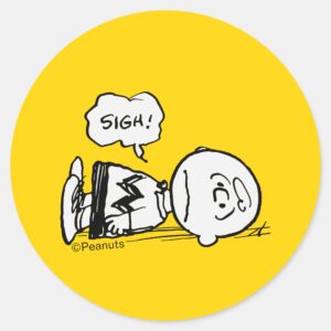 Peanuts___Charlie_Brown_is_Down_Classic_Round_Sticker_1 Peanuts Charlie Brown Is Down Classic Round Sticker