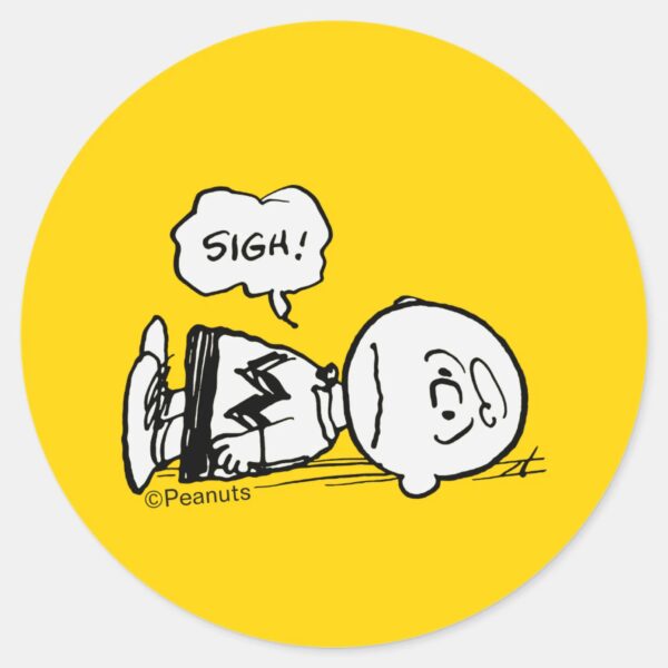 Peanuts___Charlie_Brown_is_Down_Classic_Round_Sticker_1 Peanuts Charlie Brown Is Down Classic Round Sticker