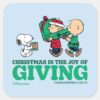 Peanuts___Christmas_is_the_Joy_of_Giving_Square_Sticker_1 Peanuts Christmas Is The Joy Of Giving Square Sticker