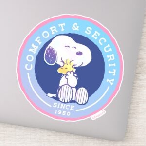 Peanuts Comfort Security Badge Blue Sticker