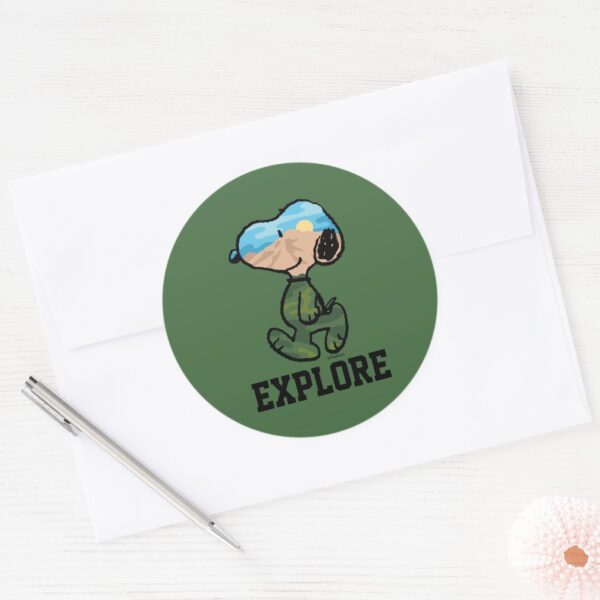 Peanuts___Great_Outdoor_Snoopy_Classic_Round_Sticker_3 Peanuts Great Outdoor Snoopy Classic Round Sticker