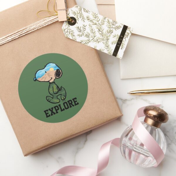 Peanuts___Great_Outdoor_Snoopy_Classic_Round_Sticker_5 Peanuts Great Outdoor Snoopy Classic Round Sticker