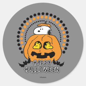 Peanuts Happy Halloween Classic Round Sticker