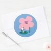 Peanuts___Illustrating_Nature_Pink_Flower_Classic_Round_Sticker_3 Peanuts Illustrating Nature Pink Flower Classic Round Sticker