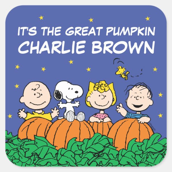Peanuts___It's_The_Great_Pumpkin_Charlie_Brown_Square_Sticker_1 Peanuts Its The Great Pumpkin Charlie Brown Square Sticker