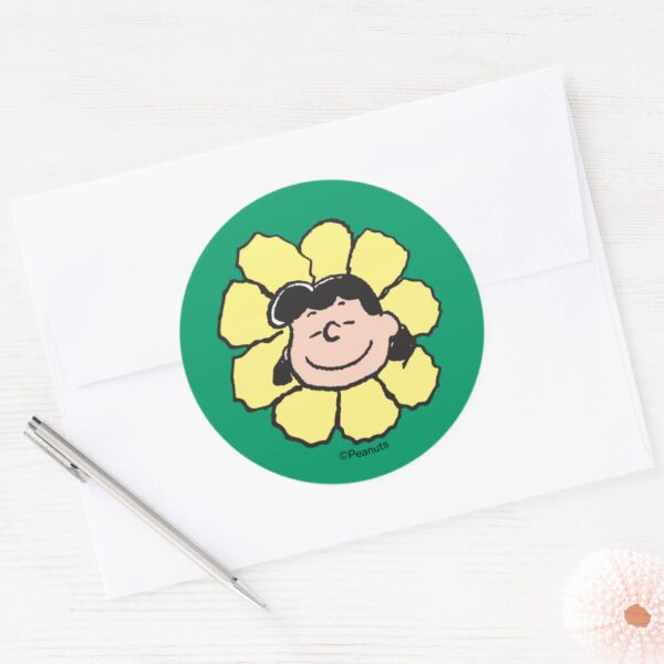Peanuts___Lucy_Flower_Classic_Round_Sticker_3 Peanuts Lucy Flower Classic Round Sticker
