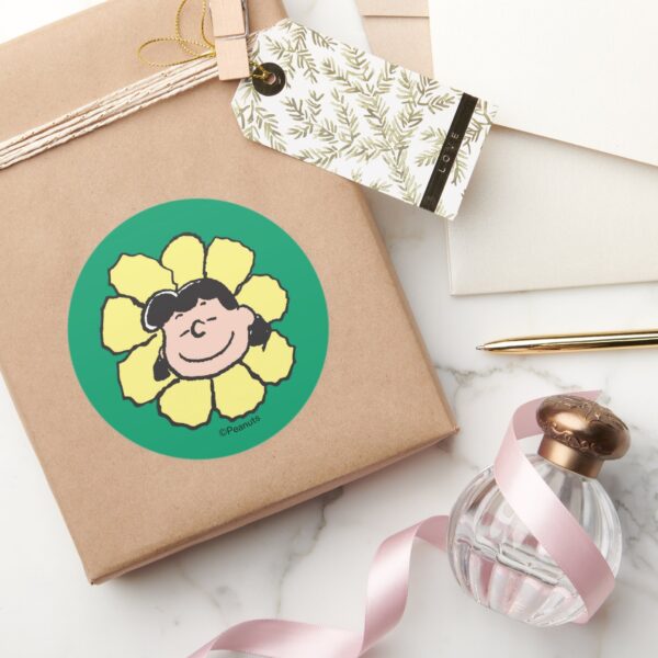 Peanuts___Lucy_Flower_Classic_Round_Sticker_5 Peanuts Lucy Flower Classic Round Sticker