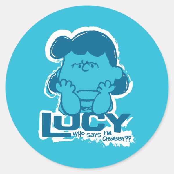 Peanuts___Lucy_Who_Says_I'm_Crabby___Classic_Round_Sticker_1 Peanuts Lucy Who Says Im Crabby Classic Round Sticker