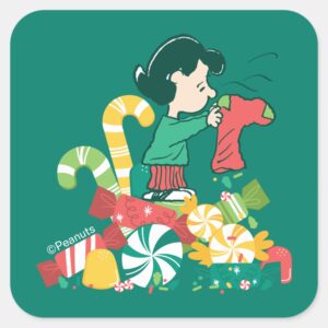 Peanuts Lucy The More The Merrier Square Sticker