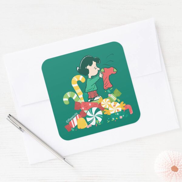 Peanuts___Lucy_the_More_the_Merrier_Square_Sticker_3 Peanuts Lucy The More The Merrier Square Sticker