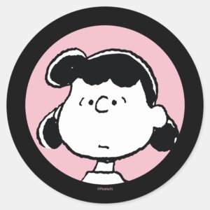 Peanuts Lucys Faces Classic Round Sticker