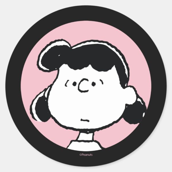 Peanuts___Lucy's_Faces_Classic_Round_Sticker_1 Peanuts Lucys Faces Classic Round Sticker