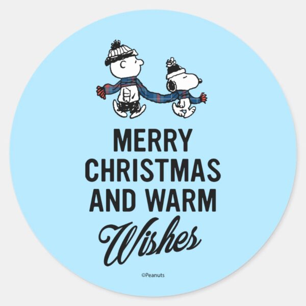 Peanuts___Merry_Christmas_Snoopy_&_Charlie_Brown_Classic_Round_Sticker_1 Peanuts Merry Christmas Snoopy Charlie Brown Classic Round Sticker