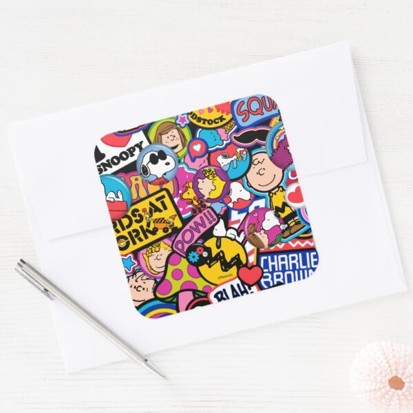 Peanuts___Mixtape_Patch_Pattern_Square_Sticker_3 Peanuts Mixtape Patch Pattern Square Sticker