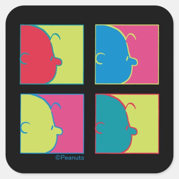 Peanuts___Modern_Pop_Art_Charlie_Brown_Square_Sticker_1 Peanuts Modern Pop Art Charlie Brown Square Sticker